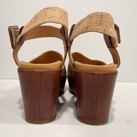 Kork Ease Keirn Womens Wedge Sandal Cork Brown Leather Platform Ankle Strap Sz 9 - Picture 4 of 13